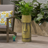 Cast Stone Tiki Planter Flower Pot