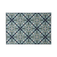 Blue Flora Medallion Area Rug Indoor Rug Outdoor Rug
