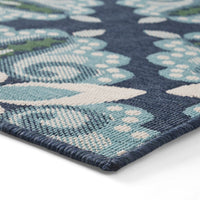 Blue Flora Medallion Area Rug Indoor Rug Outdoor Rug