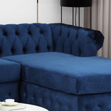 Velvet Sectional Sofa with Chaise Lounge
