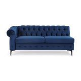 Velvet Sectional Sofa with Chaise Lounge