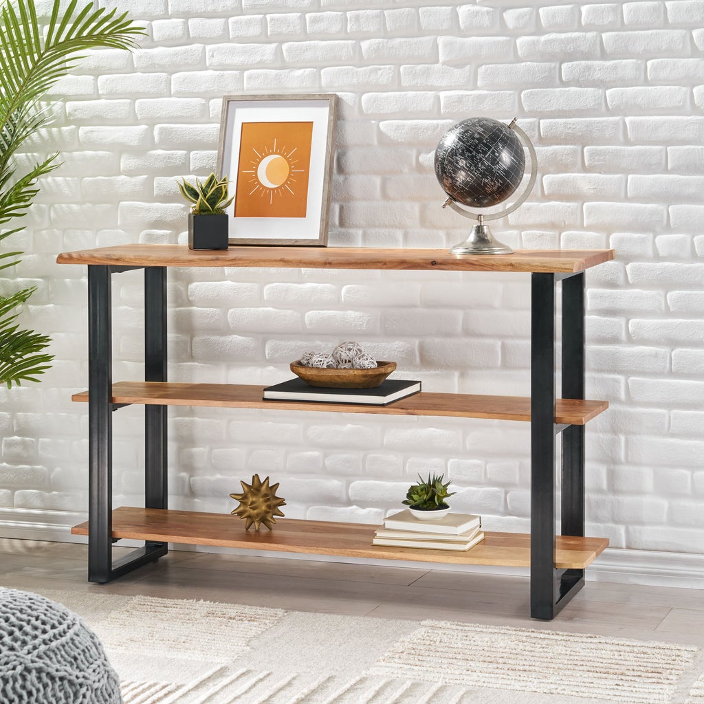 Wilson Decor Live Edge Wood Entry Table TV Console Table – Nijimaya