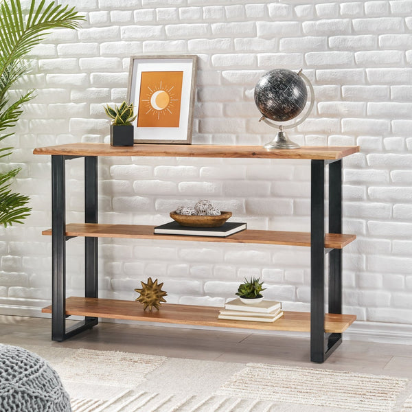 Wilson Decor Live Edge Wood Entry Table TV Console Table