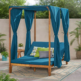 Outdoor Daybed Lounge Chaise With Curtain