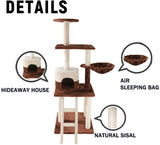 Multi-level Cat Tree Brown and Cream with Ladder