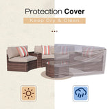 7 pieces Outdoor Wicker Sofa Set With Cushions And Cover