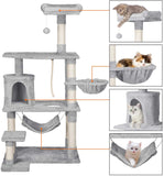 Multi-Level Cat Tree Cat Tower With Scratching Posts and Hammock