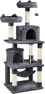 Multi Level Cat Condo Cat Tree Tower with Hammock