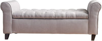 Tufted Rolled Arm Storage Ottoman Bench