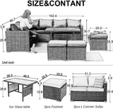 Outdoor Sectional Sofa Dining Set I#1007