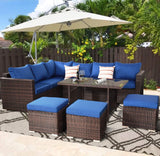 Outdoor Sectional Sofa Dining Set I#1007