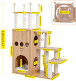 Cat Tree House Cat Condo with Transparent Bowl Bed I#1335