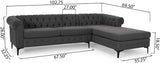 Contemporary Fabric Sectional Sofa with Chaise Lounge