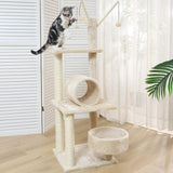 Cream Color Multi Level Cat Activity Tree Kitten Condo Scratch Post