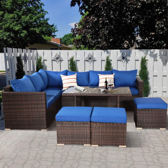 Outdoor Sectional Sofa Dining Set I#1007