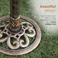 Water Fountain Birdbath 35" High Three Tiered For Yard Garden Patio Deck