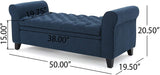 Tufted Rolled Arm Storage Ottoman Bench