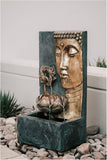 30" Zen Water Fountain With Buddha And Lotus Flower