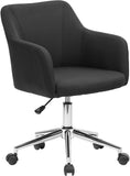 Cushioned Upholstered Office Chair Adjustable Swivel with Rolling Wheels