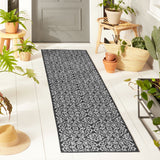 Uv Weather Resistant Outdoor Rug Patio Rug Black and Gray