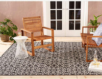 Uv Weather Resistant Outdoor Rug Patio Rug Black and Gray