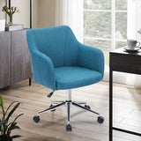 Cushioned Upholstered Office Chair Adjustable Swivel with Rolling Wheels