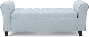 Tufted Rolled Arm Storage Ottoman Bench