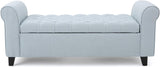 Tufted Rolled Arm Storage Ottoman Bench