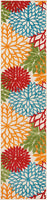 Outdoor Indoor Area Rug With Floral Patterns