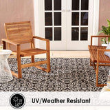 Uv Weather Resistant Outdoor Rug Patio Rug Dark Gray And White I#1497