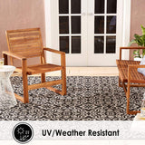 Uv Weather Resistant Outdoor Rug Patio Rug Black and Gray