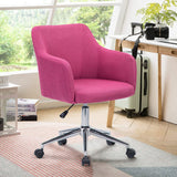 Cushioned Upholstered Office Chair Adjustable Swivel with Rolling Wheels