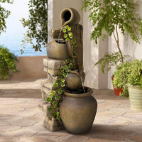 33" Three Stacking Jugs Garden Fountain Indoor Fountain