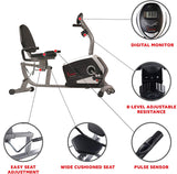 Indoor Fitness Magnetic Recumbent Exercise Bike I#1105