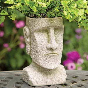 Garden Easter Island Head Plant Pot Tiki  Ornament