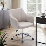 Cushioned Upholstered Office Chair Adjustable Swivel with Rolling Wheels