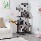 Multi Level Cat Condo Cat Tree Tower with Hammock