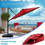 11 ft Cantilever Umbrella with Cover and Weight Plates