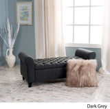 Tufted Rolled Arm Storage Ottoman Bench