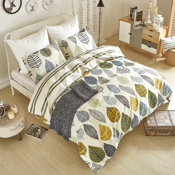 Contemporary Design Cotton Duvet Cover Set 3 Piece Bedding Sets Ultra Soft 100% Cotton
