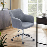 Cushioned Upholstered Office Chair Adjustable Swivel with Rolling Wheels