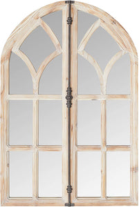 Farmhouse Vintage Wall Decor Rustic Window Mirror