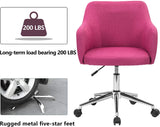 Cushioned Upholstered Office Chair Adjustable Swivel with Rolling Wheels