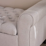 Tufted Rolled Arm Storage Ottoman Bench