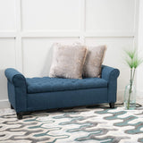 Tufted Rolled Arm Storage Ottoman Bench