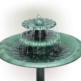 Water Fountain Birdbath 35" High Three Tiered For Yard Garden Patio Deck