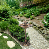 Water Fountain Birdbath 35" High Three Tiered For Yard Garden Patio Deck
