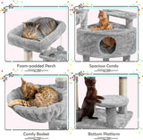 Corner Cat Tree Cat House Cat Condo with Scratching Posts
