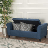 Tufted Rolled Arm Storage Ottoman Bench