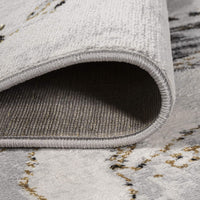 Abstract Light Gray Charcoal Black Area Rug